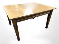 An early 20th century oak dining table, 126 cm x 100 cm x 73 cm,