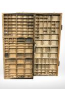 Two early 20th century printer's type trays,