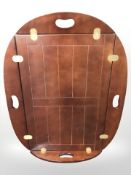 A mahogany butler's tray table top, width 90 cm.