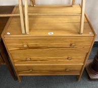 A contemporary pine three drawer chest, 72 cm x 53 cm x 74 cm.
