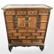 20th century Korean lacquered elm and brass mounted cabinet,