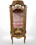 A 20th century continental kingwood veneered and gilt metal mounted display cabinet in Vernis