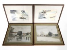 Cresswell (20th century) A pair of watercolour scenes depicting the Seychelles, each 17.