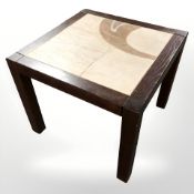 A Danish Haslev tiled inset square lamp table,