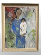 Continental School : Mother and Child, oil on canvas,