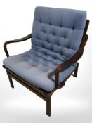 A 20th century Danish stained bentwood armchair