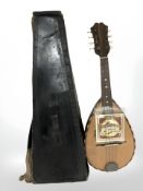 A late 19th century Italian mandolin, labelled within 'Francesco Perretti & Figli, Napoli',