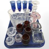 A group of Scandinavian textured glass tealight holders, including Costa Boda,