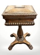 A William IV rosewood teapoy, circa 1835,