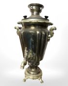 A brass tea urn, height 47 cm.