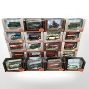 Twenty Exclusive First Editions 1:76 scale diecast buses, delivery wagons, etc, all boxed.