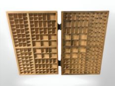 Two printers type trays, width 83 cm.