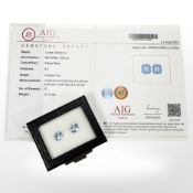 A pair of natural Topaz swiss blue cushion cut loose gemstones, 10.14ct, with certification.