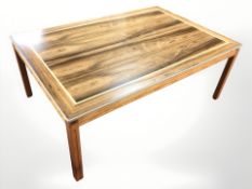 A contemporary Danish rosewood effect rectangular coffee table,