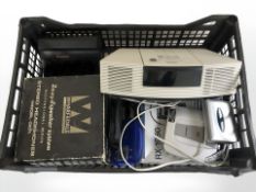 A Bose wave radio/CD player, Warfedale stereo headphones model DD1 in box,