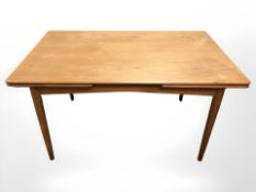A 20th century Danish teak pull-out extending dining table, 140 cm x 87 cm x 73 cm.