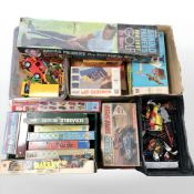 A large quantity of board games, puzzles, toys, diecast cars, etc.