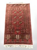 A Turkoman prayer rug, Afghanistan, 131 cm x 75 cm.