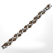 A two-tone synthetic crystal cocktail bracelet,