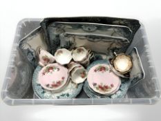 A group of Queen Anne fine bone china tea cups and saucers, decorated with strawberries,