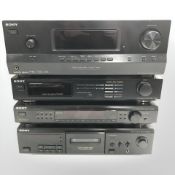 A Sony multi-channel AV receiver STR-DH510, stereo FM-AM tuner ST-S117,
