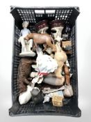 Assorted figurines and ornaments, Spanish figures, Lilliput Lane cottages, animal ornaments, etc.