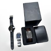 A Gent's Emporio Armani wristwatch in retail case,