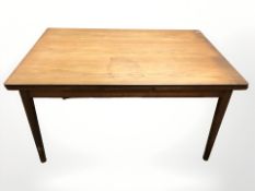 A 20th century Danish teak pull-out extending dining table, 128 cm x 86 cm x 69 cm.
