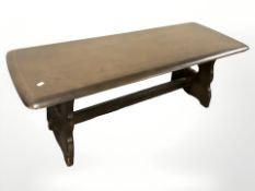 An Ercol stained elm rectangular coffee table,