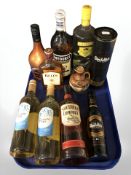 Nine various bottles of alcohol including Glenfiddich,