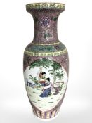 A 20th century Chinese famille rose porcelain baluster vase,