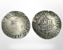 An Elizabeth I hammered silver sixpence 156? (date rubbed)