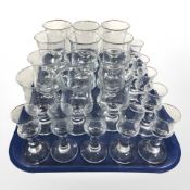 An assortment of continental drinking glasses.