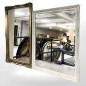 A Victorian style gilt framed over mantle mirror, 125 cm x 75 cm,
