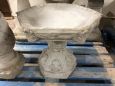 A Gothic design bird bath