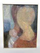 Danish School, Abstract portrait study, oil on canvas, 65 cm x 85 cm.