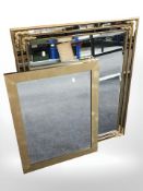 Two reproduction gilt mirrors, largest 92 cm x 76 cm.