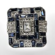 An Art Deco style panel ring,