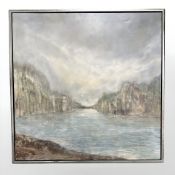 Danish School : Study of a river, oil on canvas, 80 cm x 80 cm.