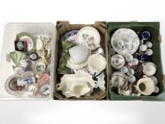 Assorted 20th century ceramics, figurines, oriental export coffee china, continental ceramics, etc.