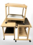 Three contemporary Danish trolleys.