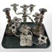 An EPNS five sconce candelabrum,