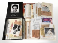A Deagostini Elvis Presley box set containing various ephemera and facsimile documents.