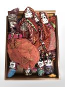 Four pairs of Indian puppet dolls.