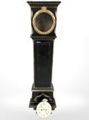 A 19th century Continental painted and gilt longcased clock (Af)