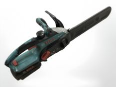 A Bosch AKE 30 LI electric chain saw CONDITION REPORT: with battery - no lead or