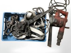 A Hilti TE72 drill, together with a Yale heavy duty winch chain,