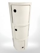 A 20th century Danish plastic cylindrical chest,