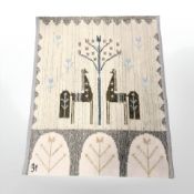 A flat weave pictorial rug,