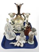 Ceramics to include an Austrian twin-handled porcelain vase,